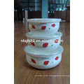 enamel storage bowl set with PP lid (enamelware)